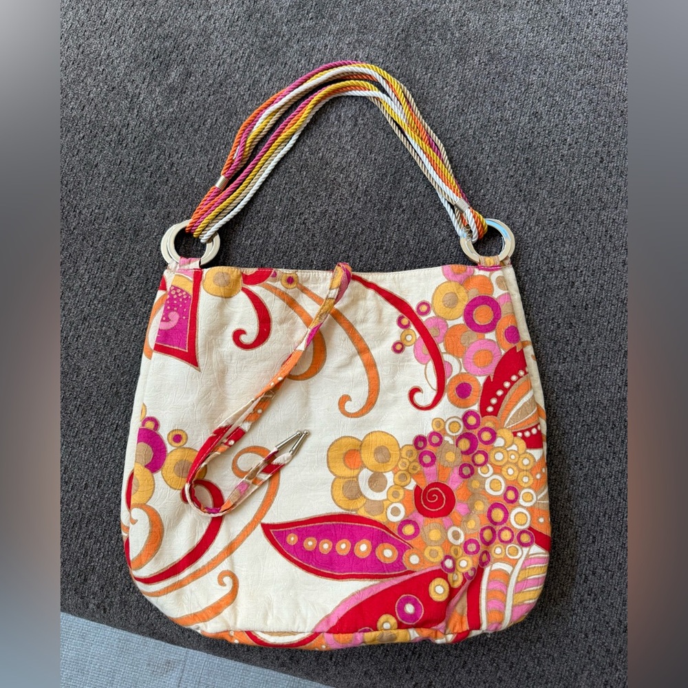 Banana Republic Pink, Orange & Cream Floral Tote